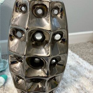 Modern Silver Ceramic Vase